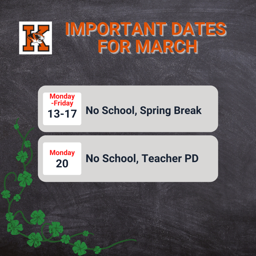 Dates for March