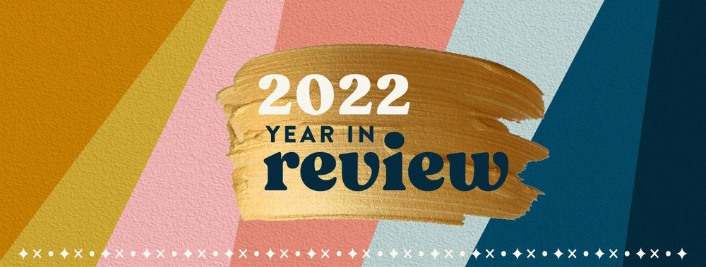 Multicolored background with 2022 in Review