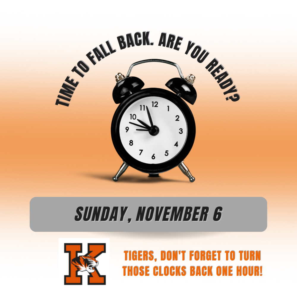 Orange background with clock