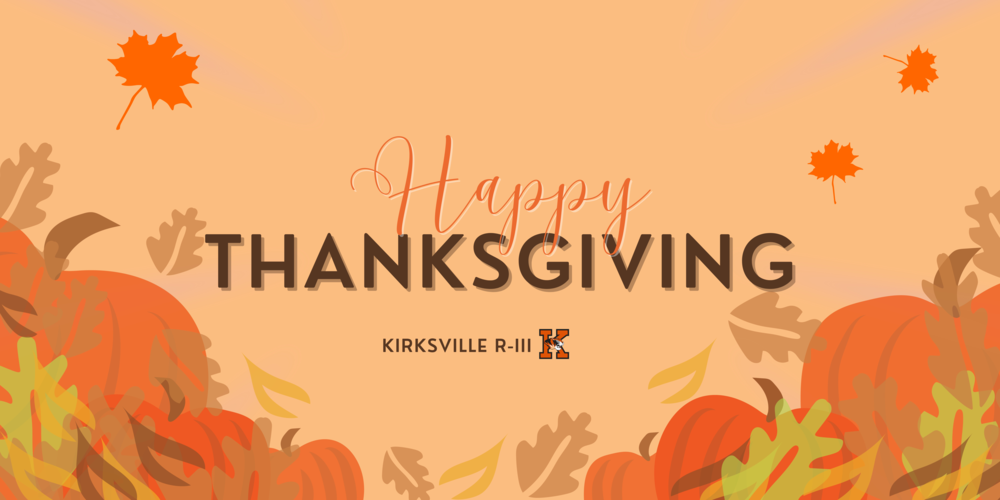 Orange background with Happy Thanksgiving text