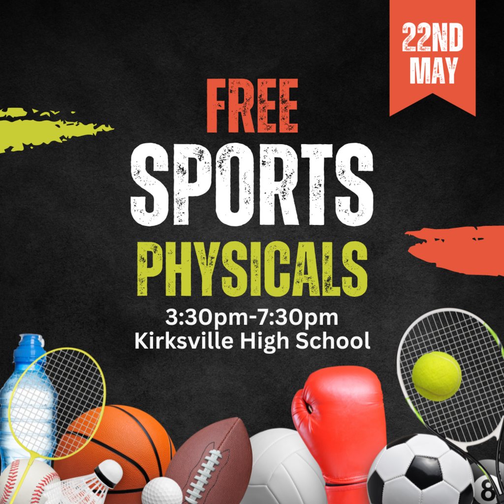 Sports Physicals 3:30-7:30pm Today